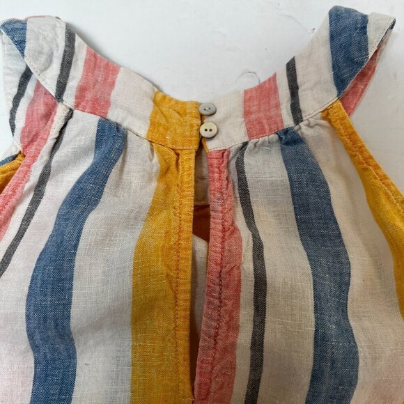 C&C California 100% linen Pastel Stripe mini halter dress Small - Picture 7 of 7
